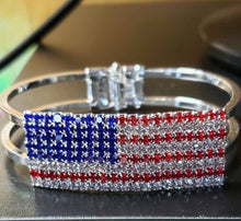 Load image into Gallery viewer, American Flag Crystal Bracelet