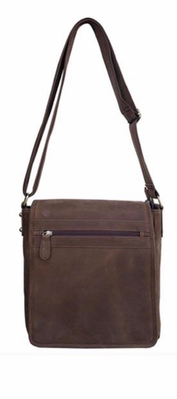 Brown Concealed Carry Genuine Leather Hand Bag