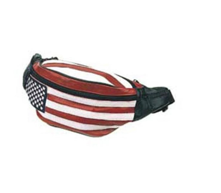 SALE -American Flag Leather Fanny Pack