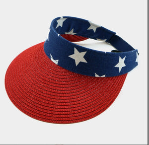SALE ! Patriotic Sun Visor Hat