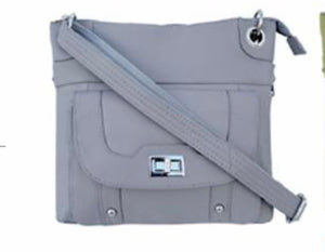 Grey, Black, Purple, or Olive Genuine Leather Concealed Carry Hand Bag