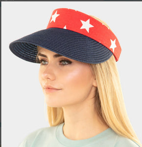 SALE ! Patriotic Sun Visor Hat