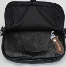 Load image into Gallery viewer, Genuine Leather Black &amp; Midnight Blue Concealed Carry Hand Bag