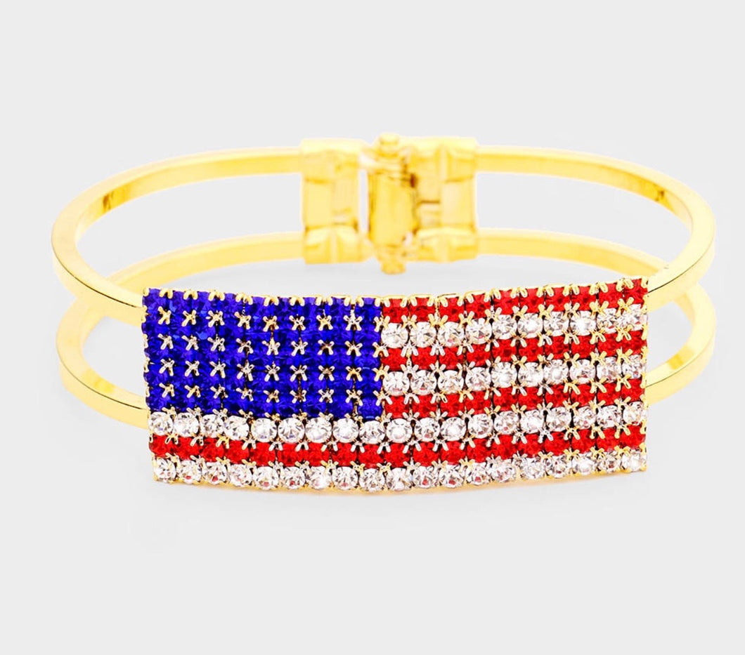 American Flag Crystal Bracelet