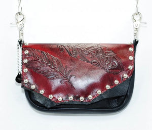 Red Feather Leather Concealed Carry Hand Bag