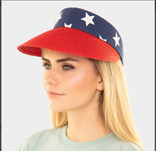 Load image into Gallery viewer, SALE ! Patriotic Sun Visor Hat
