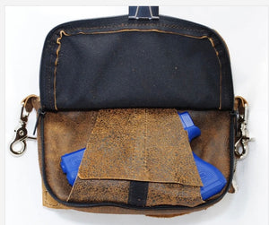 Vintage Cowhide Leather Concealed Carry Hand Bag