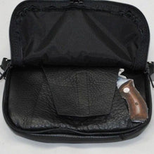 Load image into Gallery viewer, Black/Purple Leather Concealed Carry Hand Bag