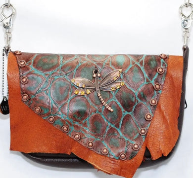 Rust/Turquoise Concealed Carry Hand Bag