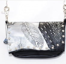 Load image into Gallery viewer, SALE Silver / Black Concealed Carry Hand Bag