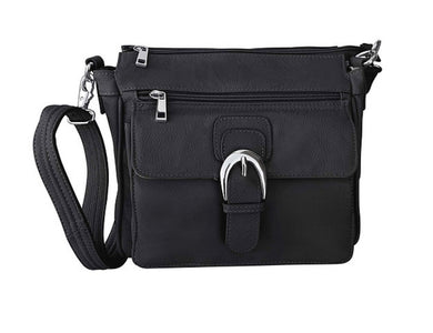 Buckle Genuine Leather Concealed Carry Handbag